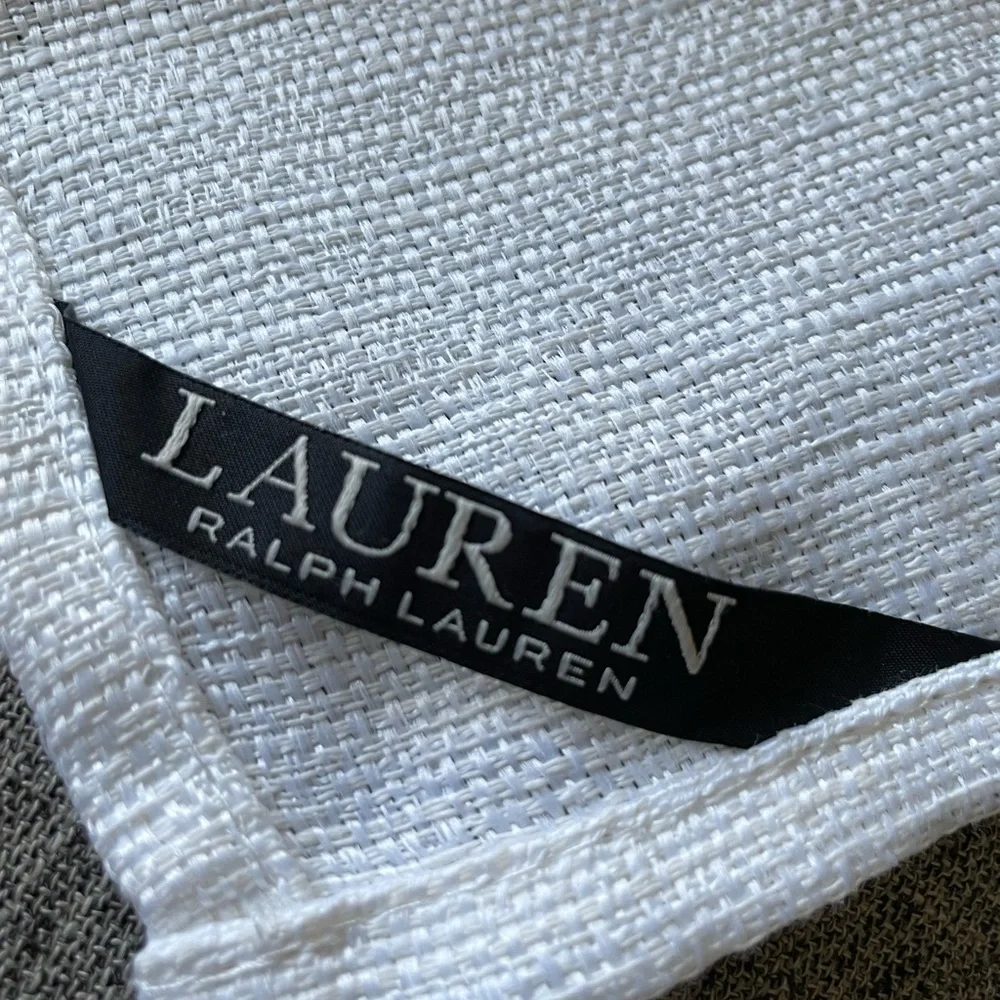 Lauren Ralph Lauren Black Label set of 4 Damask Cloth Lily White Napkins 19”